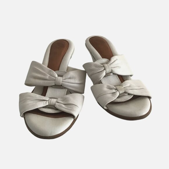 NURCARE- WOMENS WHITE SLIP-ON HEEL SANDALS SIZE 7 - Picture 2 of 8